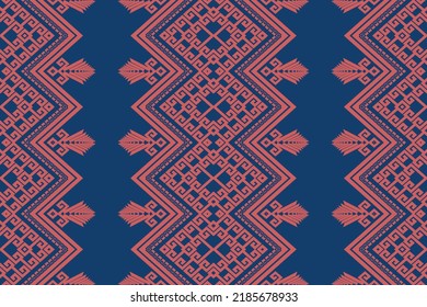 Antecedentes de diseño étnico Ikat. Patrón sin foco en el arte de chevron vintage de bordado folclórico tribal. Diseño de alfombras, papel pintado, ropa, envoltura, tela, cubierta, alfombra