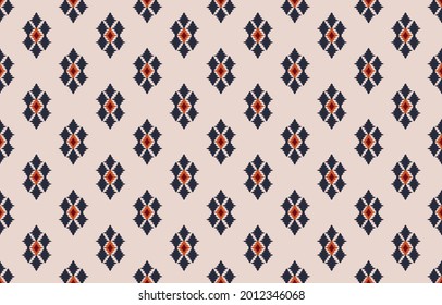 Ikat ethnic design square background. Seamless pattern in tribal, folk embroidery, chevron art design.Aztec geometric art ornament print.Design for carpet, wallpaper, clothing, wrapping,fabric,cover