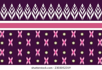 Ikat ethnic design.Ikat seamless pattern in tribal, folk embroidery abstract wave art. ornament print. Ikat Design for wallpaper,carpet,clothing,fashion,fabric.