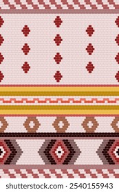 Ikat ethnic geometric abstract Aztec oriental traditional seamless pattern. Native geometry embroidery fashion design for fabric, wallpaper, background, illustration, interior, decoration, border