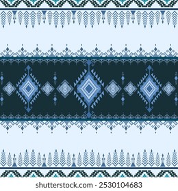 Ikat ethnic geometric abstract embroidery oriental traditional seamless pattern. Native geometry decorative design for fabric, clothing, element, texture, interior, decoration, fashion, background