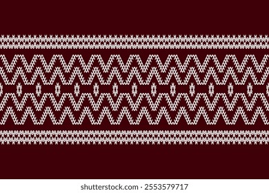 Ikat ethnic geometric abstract embroidery Aztec texture oriental traditional seamless knitted pattern. Native geometry decorative design for fabric, border decor, knitting, wallpaper, background