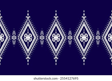 Ikat ethnic geometric abstract embroidery Aztec oriental traditional seamless pattern. Native geometry decorative design for fabric, clothing, wallpaper, background, interior, decoration, ornament