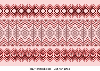 Ikat ethnic geometric abstract embroidery seamless traditional pattern. Native decorative design for fabric, wallpaper, background, interior, border decor, decoration, knitting, cross stitch, printing