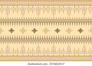 Ikat ethnic geometric abstract embroidery oriental traditional seamless pattern. Native geometry decorative design for fabric, clothing, wallpaper, background, interior, decoration, illustration
