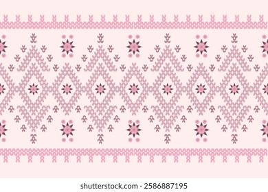 Ikat ethnic geometric abstract embroidery oriental traditional knitted pattern. Native geometry decorative design for fabric, wallpaper, background, interior, decoration, texture, border decor, print