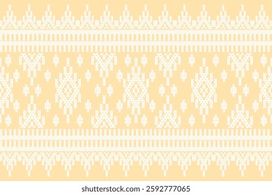 Ikat ethnic geometric abstract embroidery oriental traditional knitted pattern. Native geometry decorative design for fabric, wallpaper, background, interior, decoration, texture, border decor, print