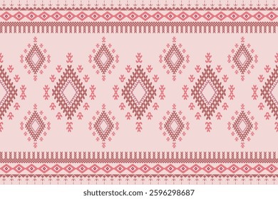 Ikat ethnic geometric abstract embroidery oriental traditional knitted pattern. Native geometry decorative design for fabric, wallpaper, background, interior, decoration, texture, border decor, print