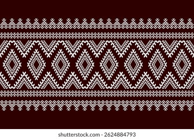 Ikat ethnic geometric abstract embroidery oriental traditional knitted pattern. Native geometry decorative design for fabric, wallpaper, background, interior, decoration, texture, border decor, print
