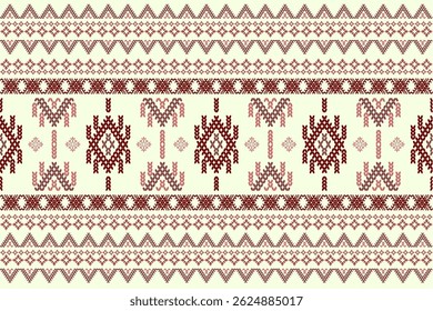 Ikat ethnic geometric abstract embroidery oriental traditional knitted pattern. Native geometry decorative design for fabric, wallpaper, background, interior, decoration, texture, border decor, print