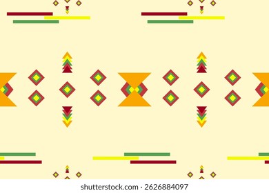 Ikat ethnic geometric abstract embroidery oriental traditional seamless pattern. Native geometry decorative design for fabric, clothing, wallpaper, background, interior, decoration, illustration