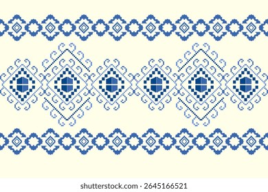 Ikat ethnic geometric abstract embroidery oriental traditional seamless pattern. Native geometry decorative design for fabric, clothing, wallpaper, background, interior, decoration, illustration