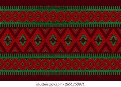 Ikat ethnic geometric abstract embroidery oriental traditional knitted pattern. Native geometry decorative design for fabric, wallpaper, background, interior, decoration, texture, border decor, print