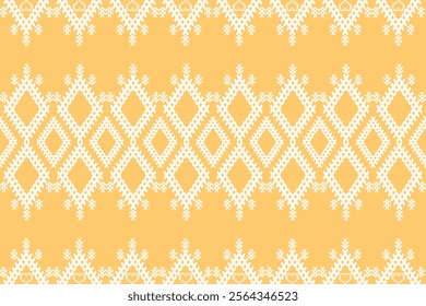 Ikat ethnic geometric abstract knitting embroidery texture oriental traditional seamless pattern. Native decorative cross stitch design for fabric, wallpaper, background, interior, ceramic, decoration