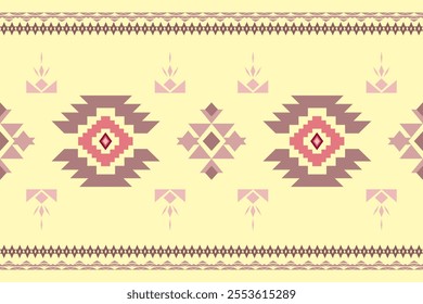 Ikat ethnic geometric abstract oriental traditional seamless pattern. Native geometry decorative design for fabric, clothing, texture, element, wallpaper, background, interior, decoration, fashion