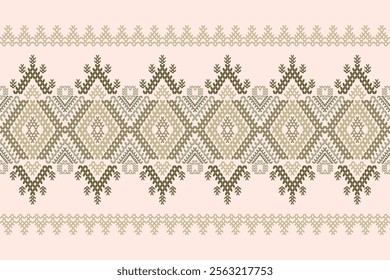 Ikat ethnic geometric abstract oriental embroidery traditional seamless pattern. Native decorative design for fabric, wallpaper, background, interior, texture, element, fashion, printing, ceramic