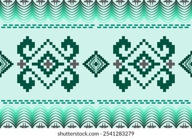 Ikat ethnic geometric abstract traditional Aztec seamless pattern. Native embroidery element decorative design for fabric, clothing, background, wallpaper, interior, decoration, ornament, border decor