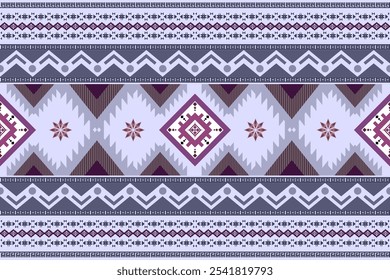 Ikat ethnic geometric abstract traditional Aztec seamless pattern. Native embroidery element decorative design for fabric, clothing, background, wallpaper, interior, decoration, ornament, border decor