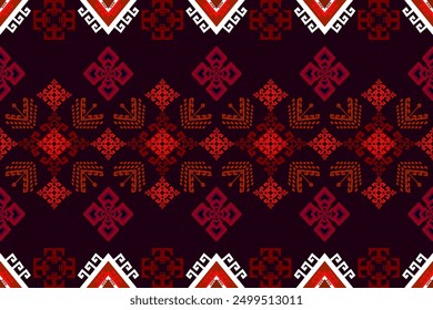 Ikat ethnic geometric Aztec oriental traditional seamless pattern. Native geometry texture elements decoration boho abstract style design for embroidery, ornament, textile, border decor, wallpaper