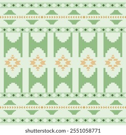 Ikat ethnic geometric embroidery abstract Aztec decorative seamless pattern. Native geometry design for wallpaper, background, fabric, clothing, interior, decoration, texture, textile, printing, decor