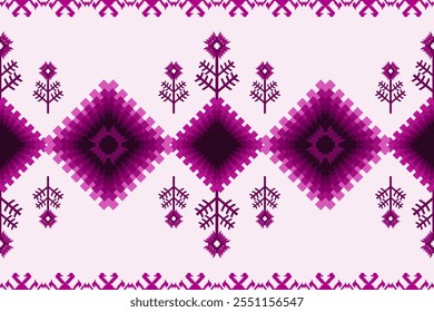 Ikat ethnic geometric embroidery abstract Aztec decorative seamless pattern. Native geometry design for wallpaper, background, fabric, clothing, interior, decoration, texture, textile, printing, decor