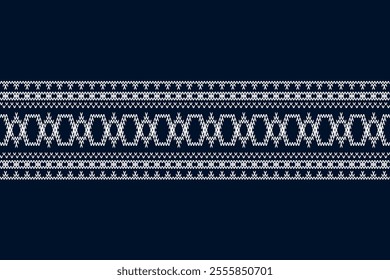 Ikat ethnic geometric embroidery ornament knitted pattern. Native geometry decorative design for fabric, clothing, wallpaper, background, illustration, interior, decoration, border decor, ceramic