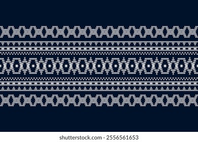 Ikat ethnic geometric embroidery ornament knitted pattern. Native geometry decorative design for fabric, clothing, wallpaper, background, illustration, interior, decoration, border decor, ceramic