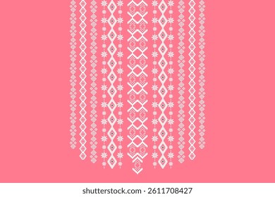 Ikat ethnic geometric neck embroidery pattern. Native Aztec decorative design for fabric, clothing, fashion, border decor, texture, element, graphic, printing, ornaments, ceramic, necklace, neckline