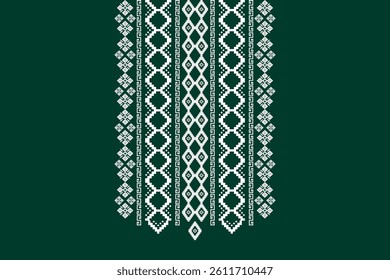Ikat ethnic geometric neck embroidery pattern. Native Aztec decorative design for fabric, clothing, fashion, border decor, texture, element, graphic, printing, ornaments, ceramic, necklace, neckline