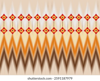 Ikat ethnic geometric pattern American Indian style traditional  textile Design for background, wallpaper, curtain, clothing, batik, vector illustration. 