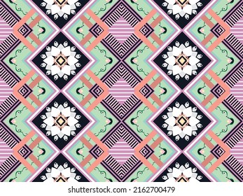 Diseño de patrones geométricos étnicos Ikat.