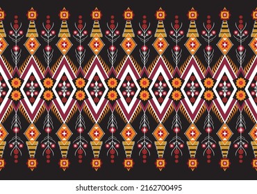 Ikat ethnic geometric pattern design.