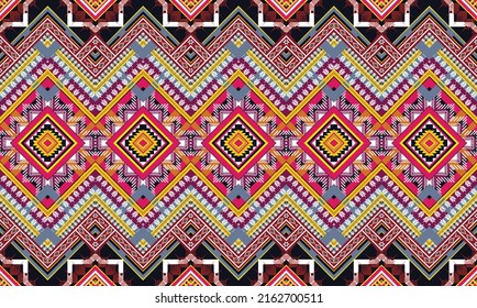 Ikat ethnic geometric pattern design.