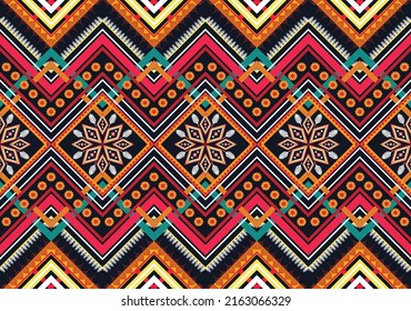 Ikat ethnic geometric pattern design.