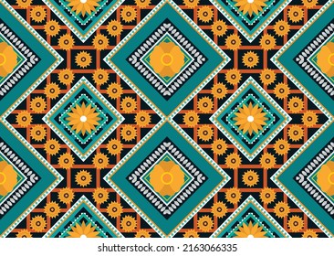 Ikat ethnic geometric pattern design.