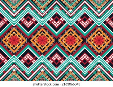 Diseño de patrones geométricos étnicos Ikat.