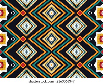 Ikat ethnic geometric pattern design.