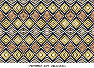 Ikat ethnic geometric pattern design.