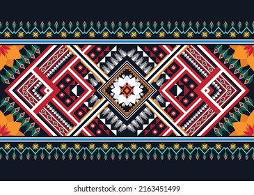 Diseño de patrones geométricos étnicos Ikat.