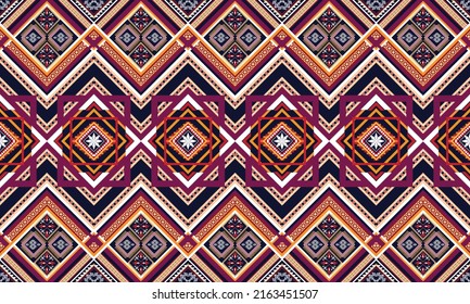 Diseño de patrones geométricos étnicos Ikat.