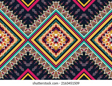Ikat ethnic geometric pattern design.
