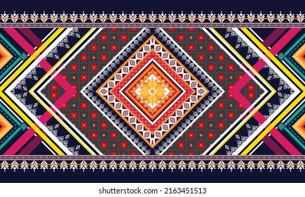 Diseño de patrones geométricos étnicos Ikat.