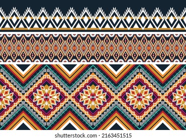 Diseño de patrones geométricos étnicos Ikat.