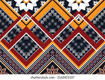 Ikat ethnic geometric pattern design.
