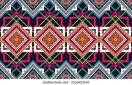 Diseño de patrones geométricos étnicos Ikat.