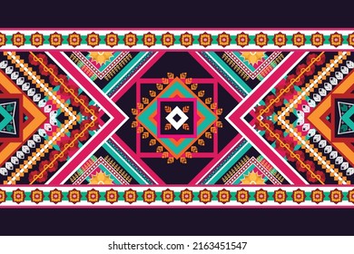 Ikat ethnic geometric pattern design.