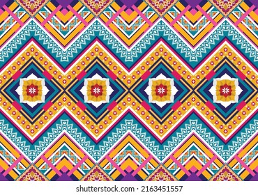 Ikat ethnic geometric pattern design.