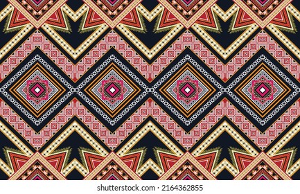 Ikat ethnic geometric pattern design.