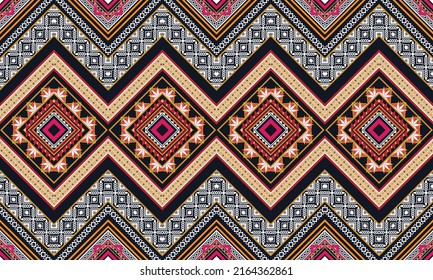 Diseño de patrones geométricos étnicos Ikat.