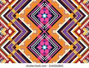 Diseño de patrones geométricos étnicos Ikat.